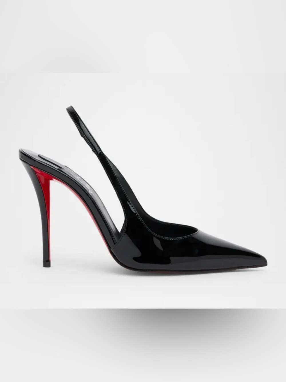 Christian Louboutin miss z sling black patent 100mm stiletto sz 40.5